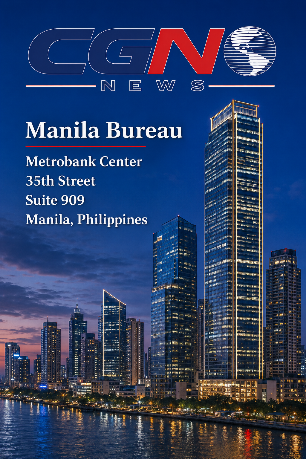 CGN News Manila Bureau media contact card