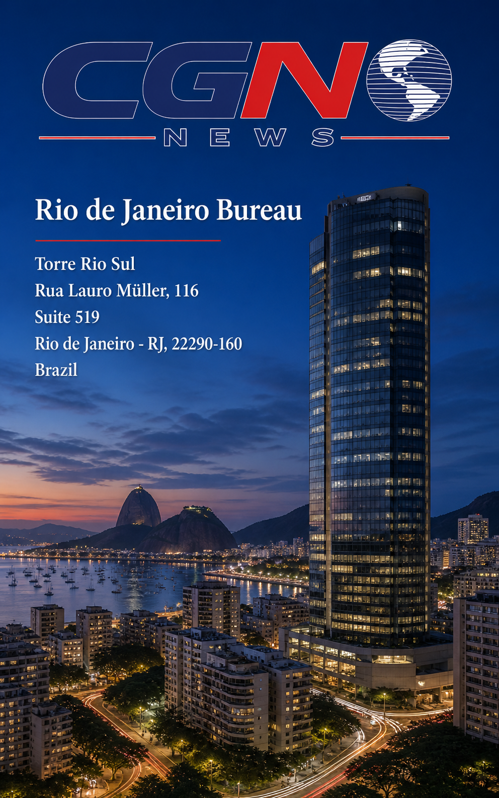 CGN News Rio de Janeiro Bureau at Torre Rio Sul