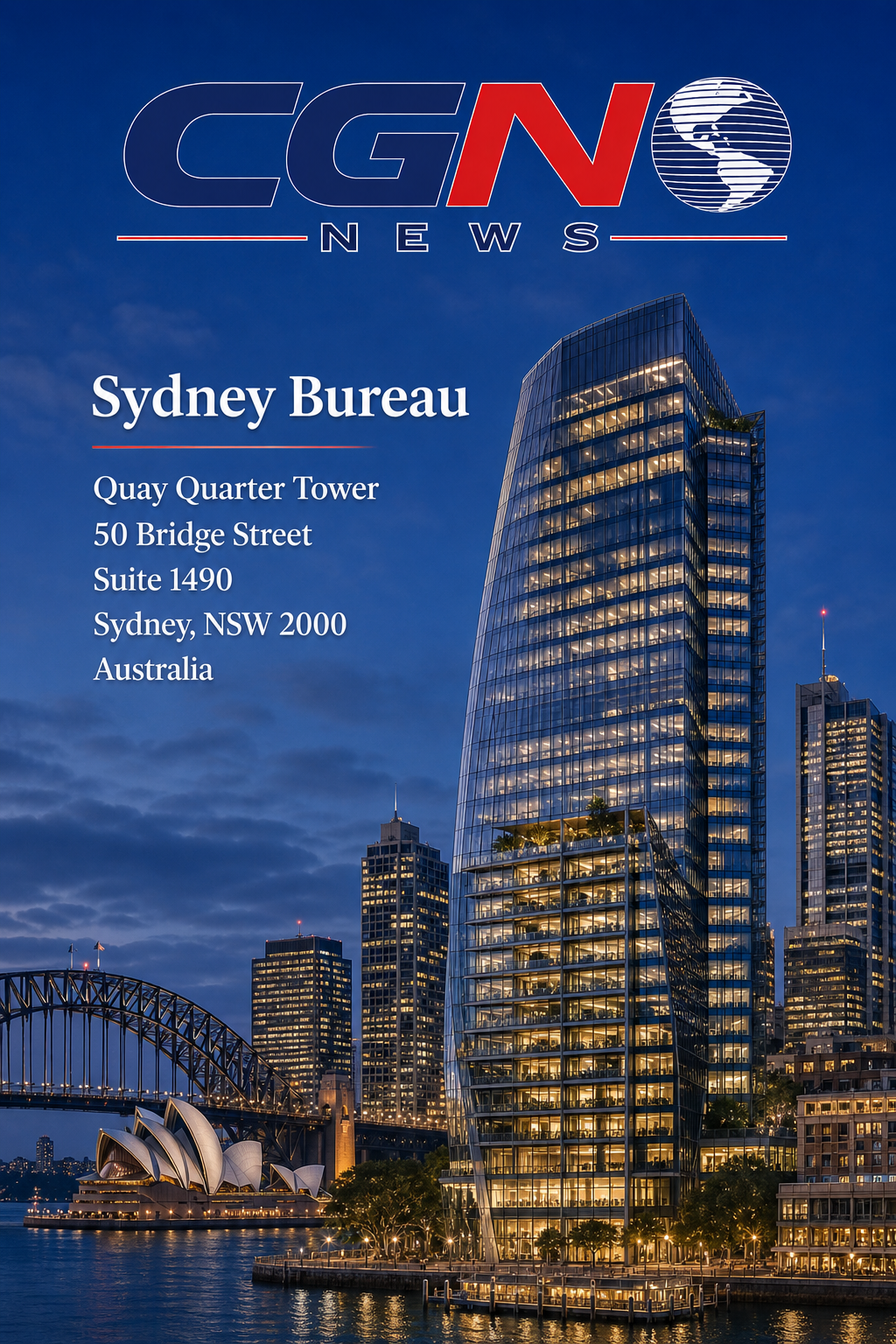 CGN News Sydney Bureau at Quay Quarter Tower
