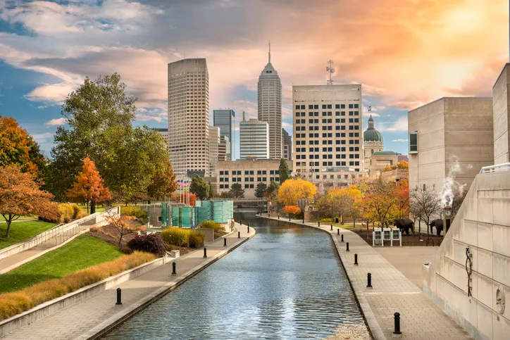 Downtown Indianapolis, headquarters of CGN News operations
